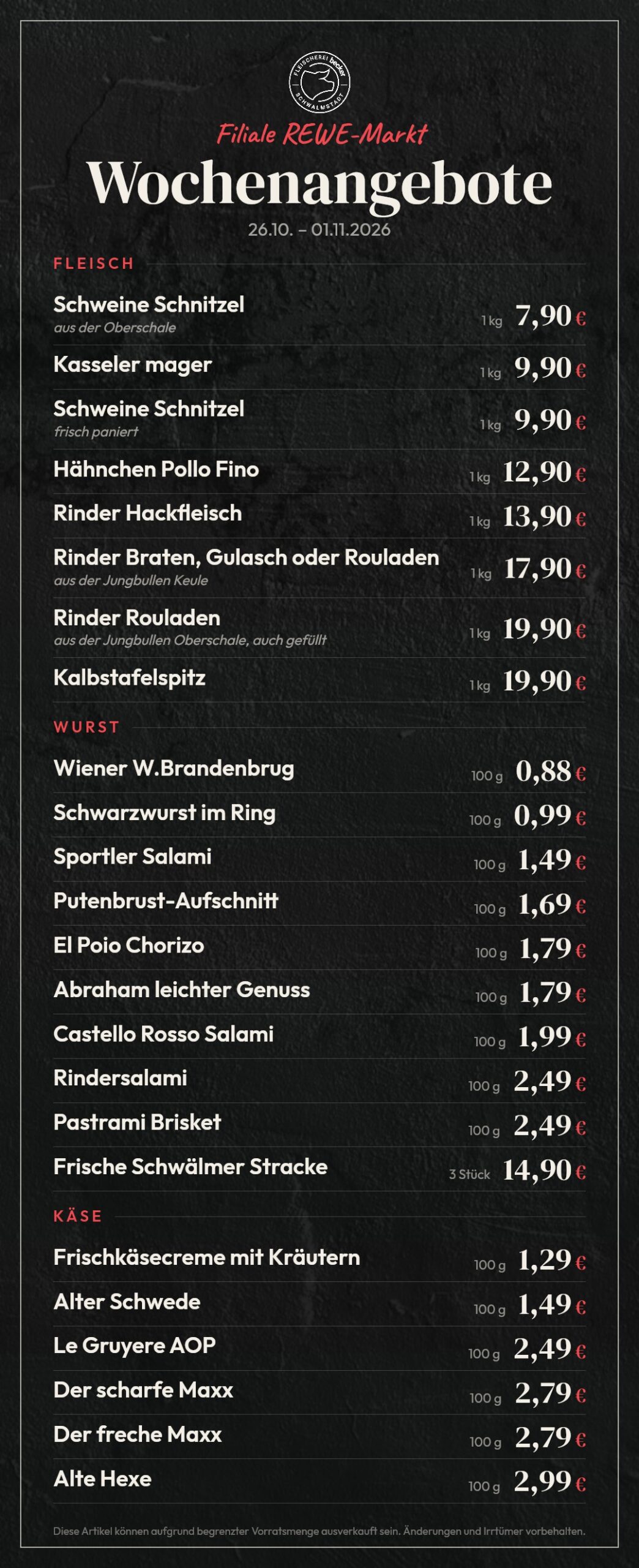 Wochenangebote Filiale REWE Schwalm-Galerie Schwalmstadt